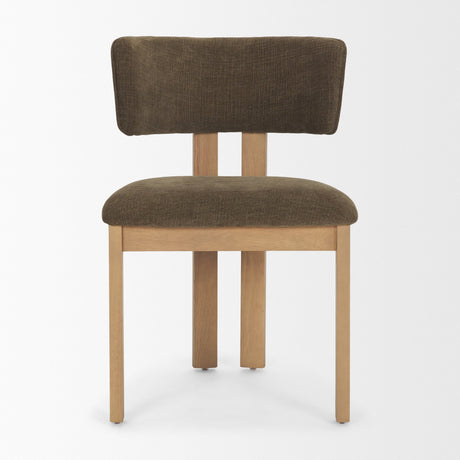 Soho Curved Open Back Brown Fabric w/ Light Brown Tripod Frame Dining Chair from Mercana - Luna Furniture