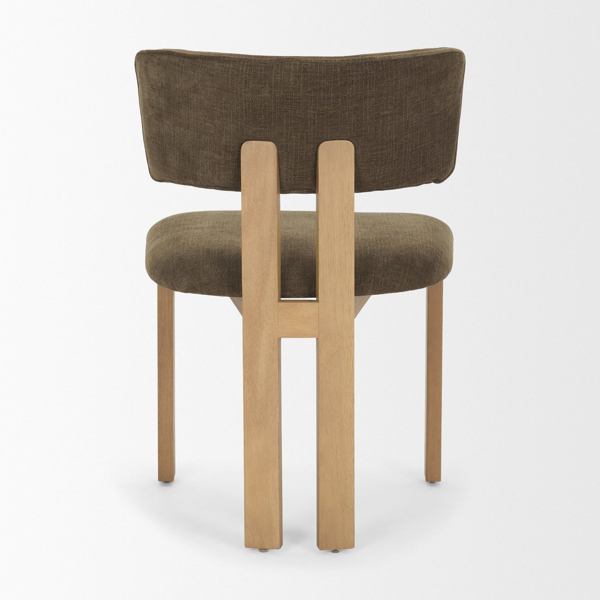 Soho Curved Open Back Brown Fabric w/ Light Brown Tripod Frame Dining Chair from Mercana - Luna Furniture