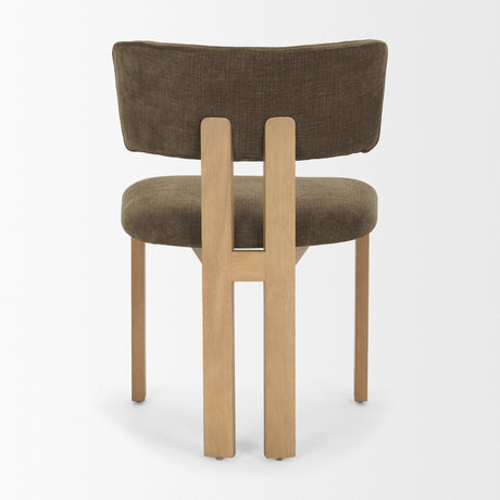 Soho Curved Open Back Brown Fabric w/ Light Brown Tripod Frame Dining Chair from Mercana - Luna Furniture