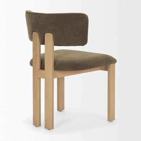 Soho Curved Open Back Brown Fabric w/ Light Brown Tripod Frame Dining Chair from Mercana - Luna Furniture