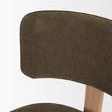 Soho Curved Open Back Brown Fabric w/ Light Brown Tripod Frame Dining Chair from Mercana - Luna Furniture