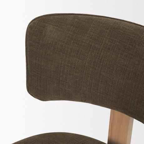 Soho Curved Open Back Brown Fabric w/ Light Brown Tripod Frame Dining Chair from Mercana - Luna Furniture