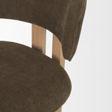 Soho Curved Open Back Brown Fabric w/ Light Brown Tripod Frame Dining Chair from Mercana - Luna Furniture