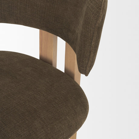 Soho Curved Open Back Brown Fabric w/ Light Brown Tripod Frame Dining Chair from Mercana - Luna Furniture