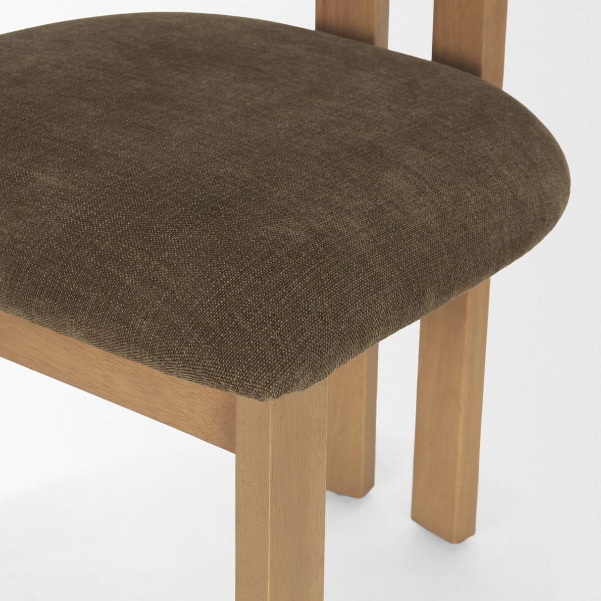 Soho Curved Open Back Brown Fabric w/ Light Brown Tripod Frame Dining Chair from Mercana - Luna Furniture