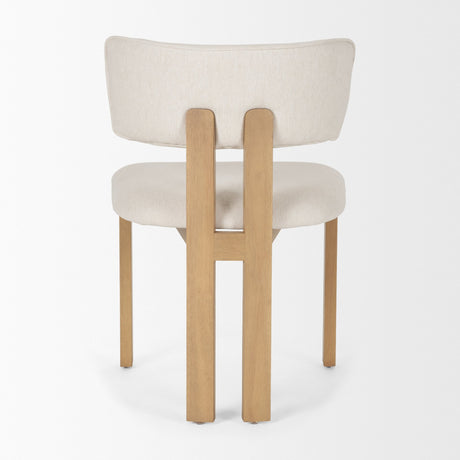 Soho Curved Open Back Cream w/ Light Brown Tripod Frame Dining Chair from Mercana - Luna Furniture