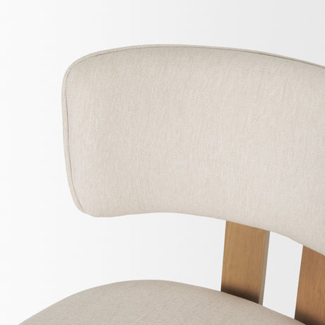 Soho Curved Open Back Cream w/ Light Brown Tripod Frame Dining Chair from Mercana - Luna Furniture