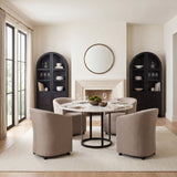 Suri Black Wood W/Glass Doors Arched Curio Cabinet