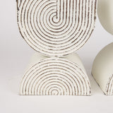 Medina Off White w/ Gold Antiquing Tall Metal Planters (Set of 2) from Mercana - Luna Furniture