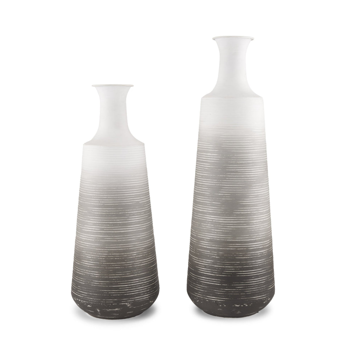 Toru Tall White w/ Grey Ombre Metal Vase from Mercana - Luna Furniture