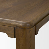 Kendrix 84" Dark Brown Oak Wood Extendable Rectangular Dining Table