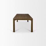 Kendrix 84" Dark Brown Oak Wood Extendable Rectangular Dining Table