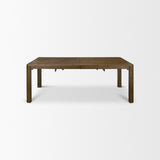 Kendrix 84" Dark Brown Oak Wood Extendable Rectangular Dining Table