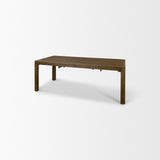 Kendrix 84" Dark Brown Oak Wood Extendable Rectangular Dining Table