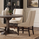 Kensington I Cream Fabric and Solid Wood Dining Chair from Mercana - Luna Furniture
