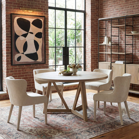 Legolas I 60" Round Brown Solid Wood Top & Base Dining Table from Mercana - Luna Furniture