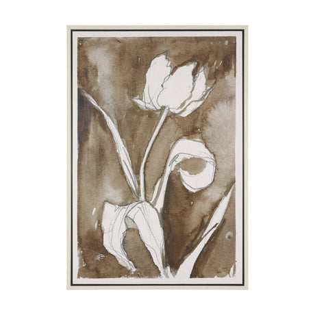 Tulip Bloom V by Mercana Studio Hand-Embellished Textured Framed Canvas Artwork from Mercana - Luna Furniture