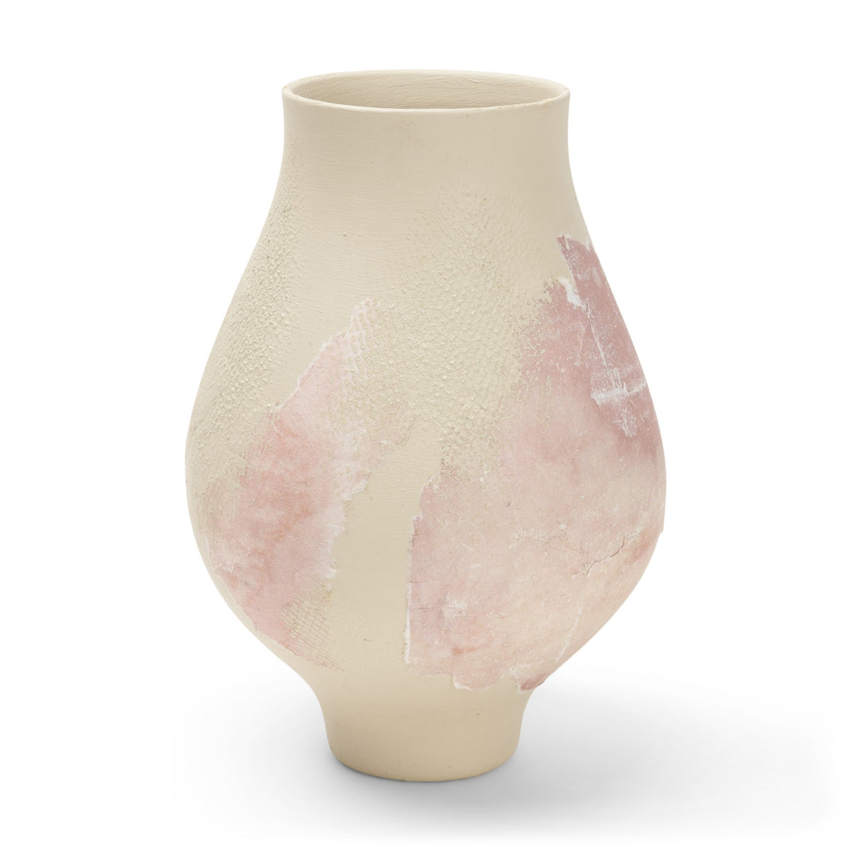 Velo Cream w/Blush Pink Hand-Painted Terracotta Decorative Vase from Mercana - Luna Furniture