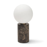 Caldo Brown Marble Base w/ Frosted Glass Globe Table Lamp from Mercana - Luna Furniture