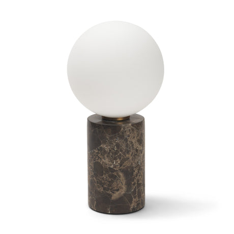 Caldo Brown Marble Base w/ Frosted Glass Globe Table Lamp from Mercana - Luna Furniture