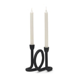 Serpens Black Metal Narrow Candle Holder from Mercana - Luna Furniture