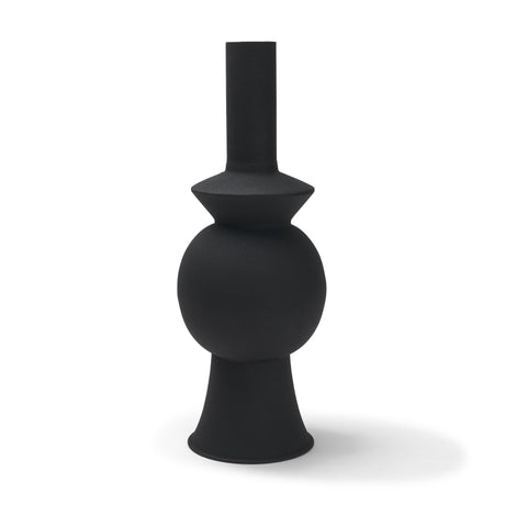 Veda Large Black Metal Geometric Vase from Mercana - Luna Furniture