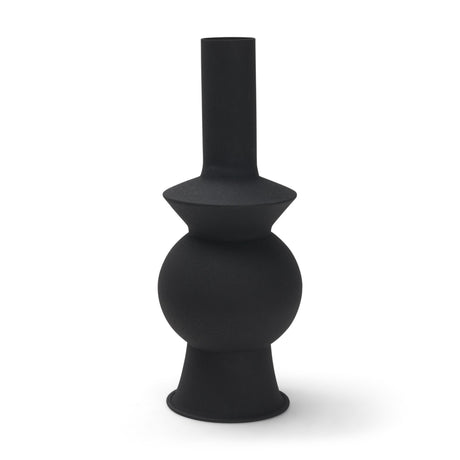 Veda Small Black Metal Geometric Vase from Mercana - Luna Furniture