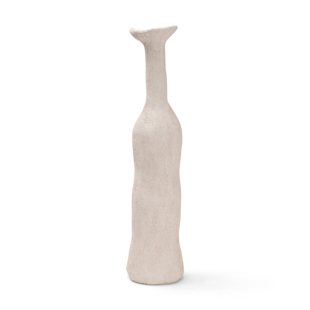 Runa Large Cream Ceramic Rustic Decorative Bottle