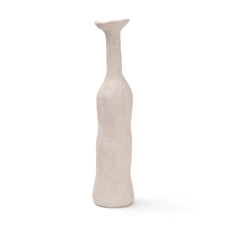 Runa Large Cream Ceramic Rustic Decorative Bottle from Mercana - Luna Furniture