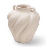 Syros Twisted Small Cream Ceramic Urn Vase