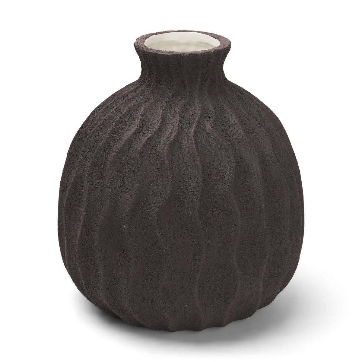 Tidal Medium Ceramic Rippled Decorative Vase
