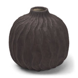 Tidal Short Ceramic Rippled Decorative Vase