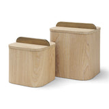 Benton White-Washed Wood w/ Brass Handle Decorative Box Set