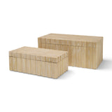 Strata Fluted White-Washed Wood Decorative Box Set