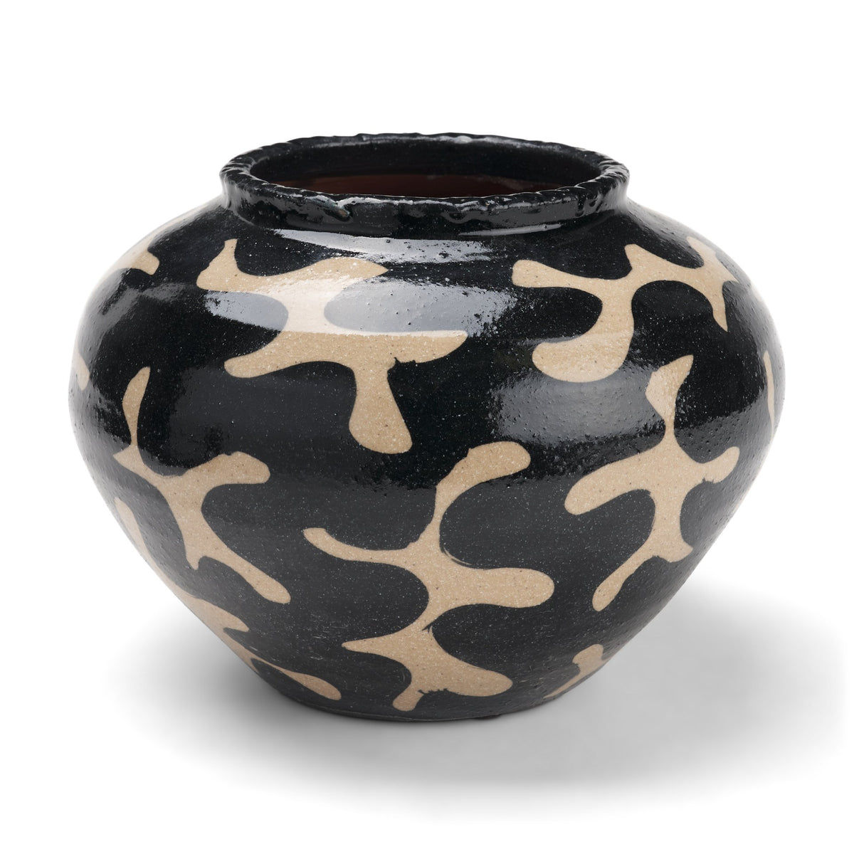 Bosma Black and Cream Ceramic Urn from Mercana - Luna Furniture