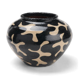 Bosma Black and Cream Ceramic Urn from Mercana - Luna Furniture