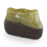 Tulano Low Green and Brown Glass Vase from Mercana - Luna Furniture