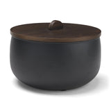 Voss Black Metal w/ Dark Wood Lid Canister from Mercana - Luna Furniture