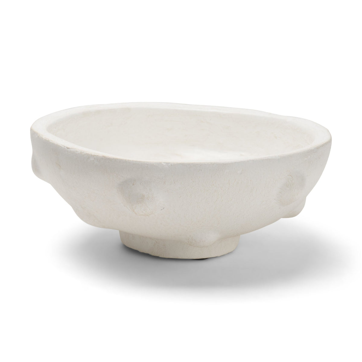 Punto Small White Paper Mache Dotted Centerpiece Bowl from Mercana - Luna Furniture