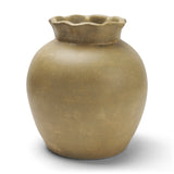Melo Large Distressed Citron Yellow Ceramic Vase from Mercana - Luna Furniture