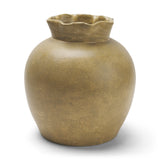 Melo Small Distressed Citron Yellow Ceramic Vase from Mercana - Luna Furniture