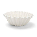 Camelia Small Fluted White Paper Mache Round Centerpiece Bowl from Mercana - Luna Furniture