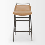 Kavalan Backless 33.5in Seat Counter Stool | Tan Leather w/ Gunmetal from Mercana - Luna Furniture