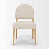 Martie Rounded Back Dining Side Chair | Oatmeal Fabric w/ Wood, Set of 2 from Mercana - Luna Furniture