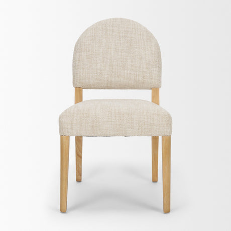 Martie Rounded Back Dining Side Chair | Oatmeal Fabric w/ Wood, Set of 2 from Mercana - Luna Furniture