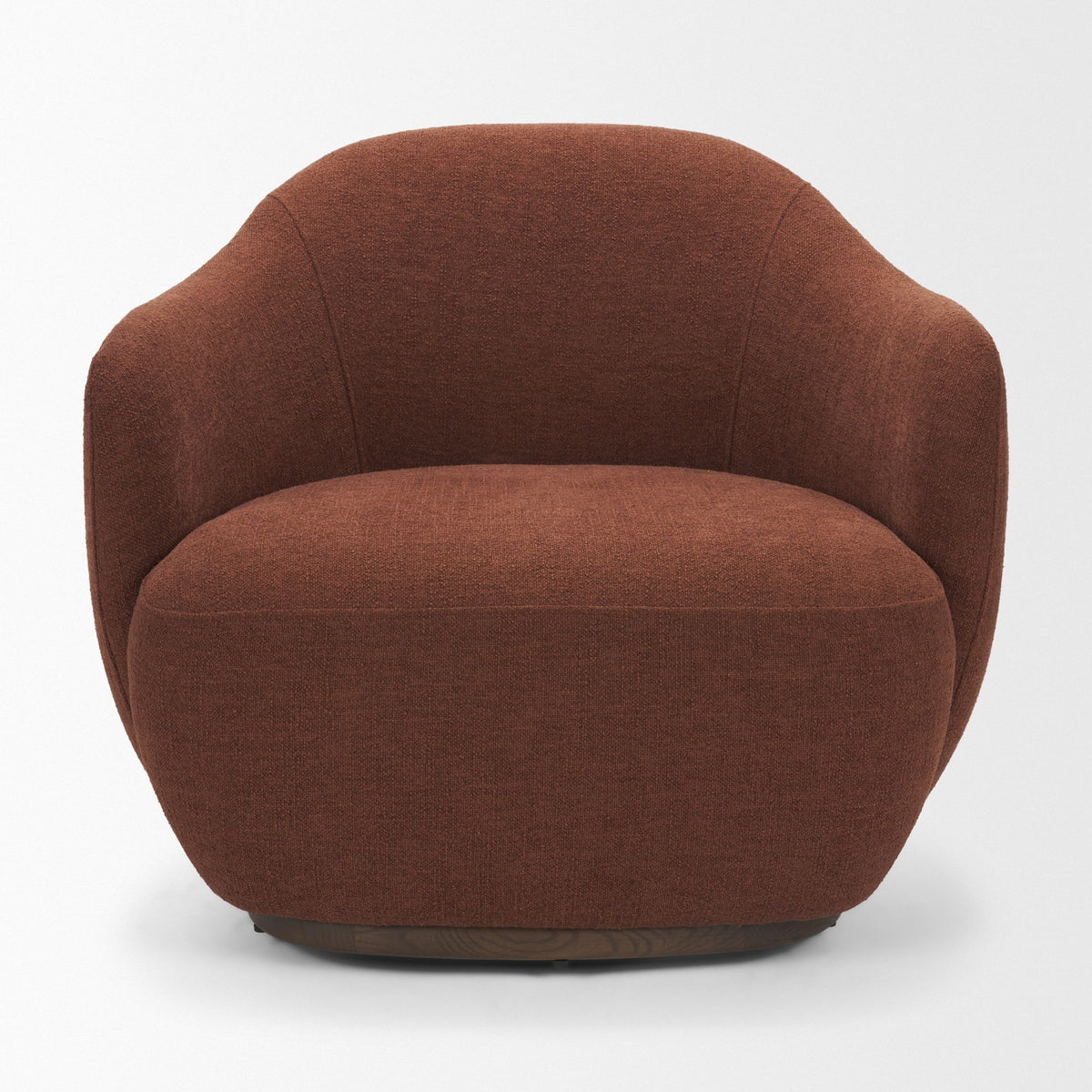 Hudson Burgundy Fabric Upholstered Swivel Chair from Mercana - Luna Furniture