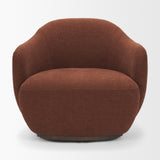 Hudson Burgundy Fabric Upholstered Swivel Chair from Mercana - Luna Furniture
