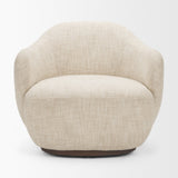 Hudson Oatmeal Fabric Upholstered Swivel Chair from Mercana - Luna Furniture