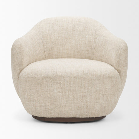 Hudson Oatmeal Fabric Upholstered Swivel Chair from Mercana - Luna Furniture