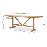 Viktor 94"L Light Brown Solid Wood Dining Table from Mercana - Luna Furniture